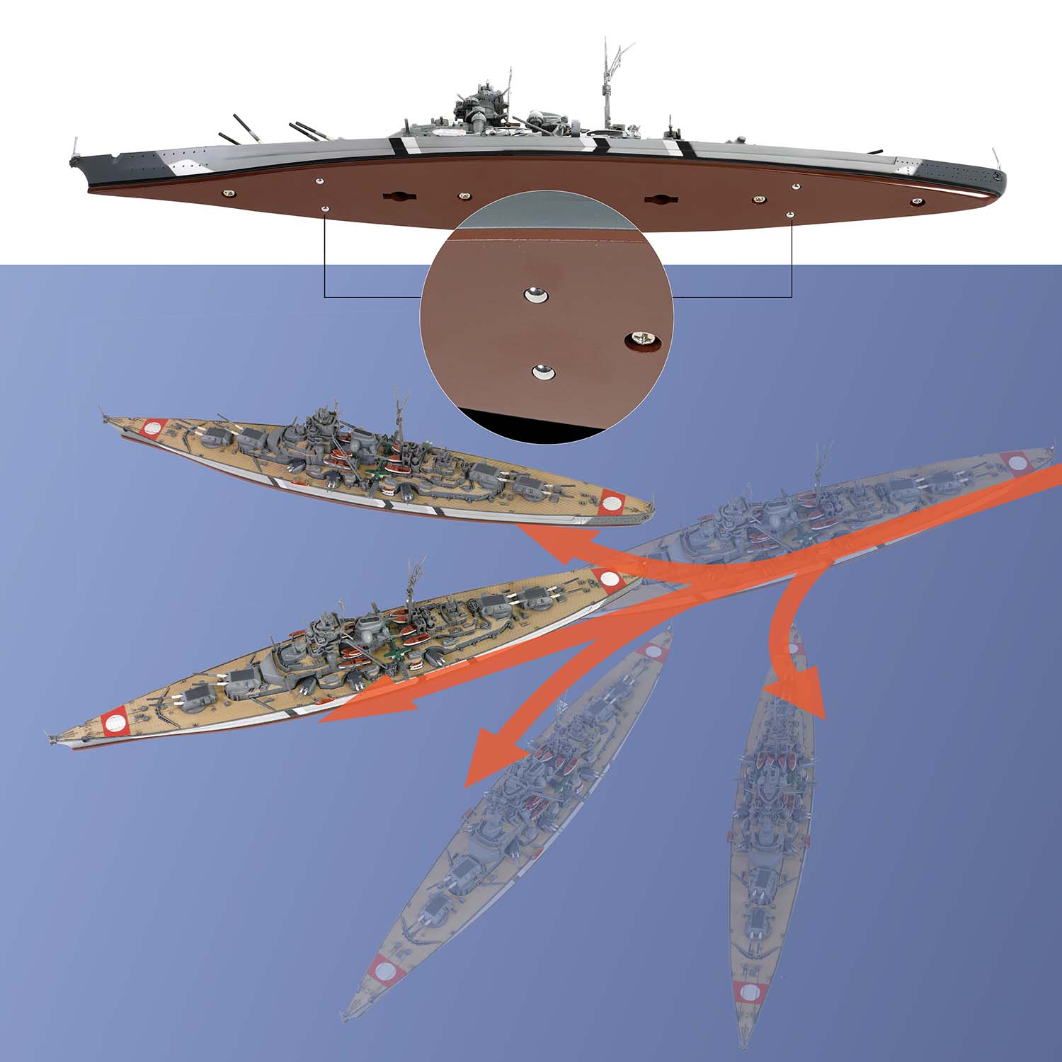 活动滑轮船底-在船底部分配备两组轴承钢滚珠