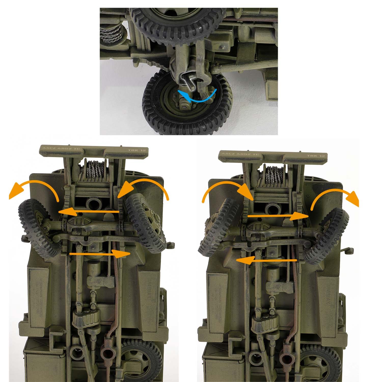 前轮卡扣锁-解锁后能随意调整车轮转向